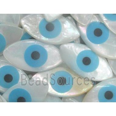 mother of pearl without hole, oval, evil eye