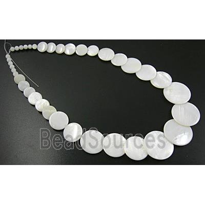 17 inches of freshwater shell necklace, white