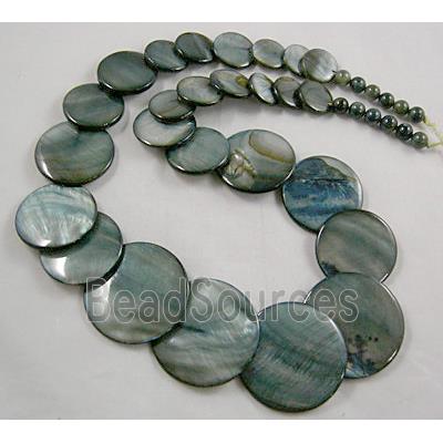 17 inches of freshwater shell necklace, grey