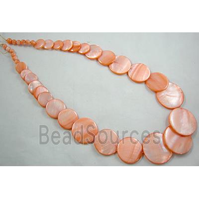 17 inches of freshwater shell necklace, pink