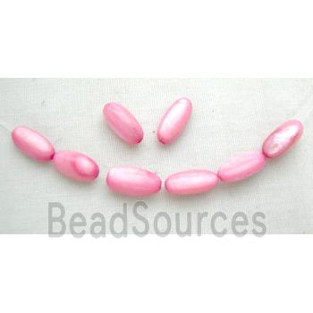 freshwater shell beads, rice-shape, pink