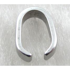 Stainless Steel Hinge Pinch Bail, platinum plated