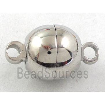 Magnetic stainless steel Clasp, platinum plated