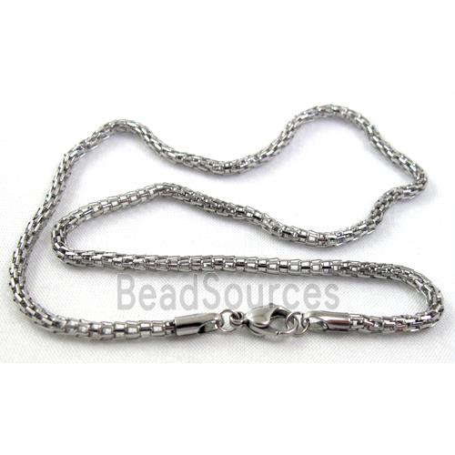 Stainless steel Necklace, platinum plated