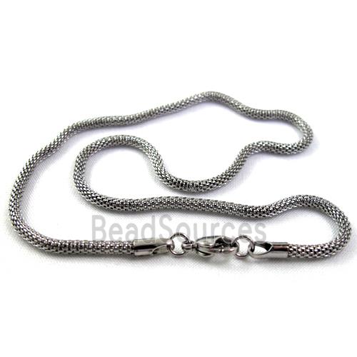 Stainless steel Necklace Chain, platinum plated