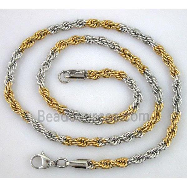 Stainless steel Necklace chain, platinum and golden plated