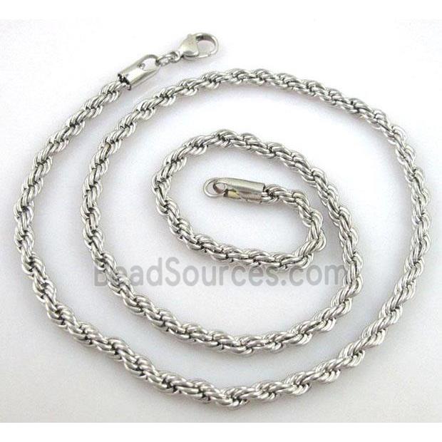 Stainless Steel Necklace, platinum plated