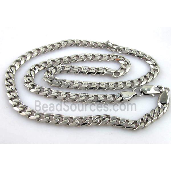 Stainless Steel Necklace Chain, platinum plated