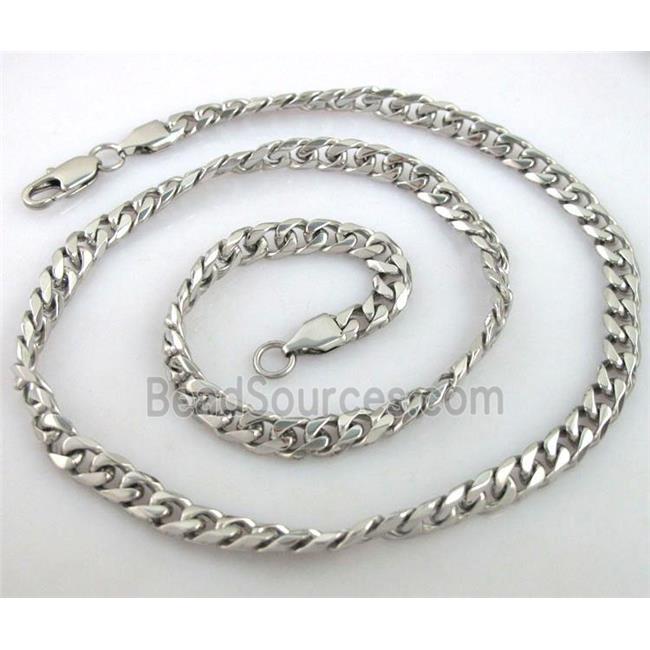 Stainless Steel Necklace Chain, platinum plated