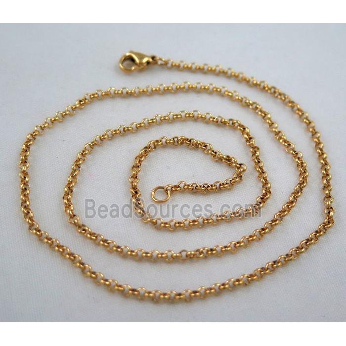 golden plated Stainless Steel Necklace Chain
