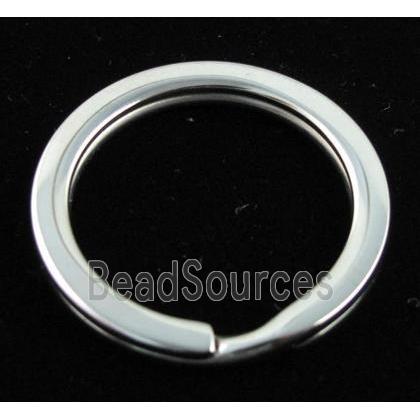 Stainless Steel Ring Keychain Platinum Plated