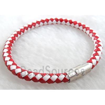 Leather Bracelet, magnetic clasp