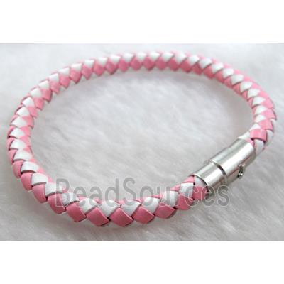 Leather Bracelet, magnetic clasp