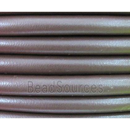 PU Leather Cord, round, coffee