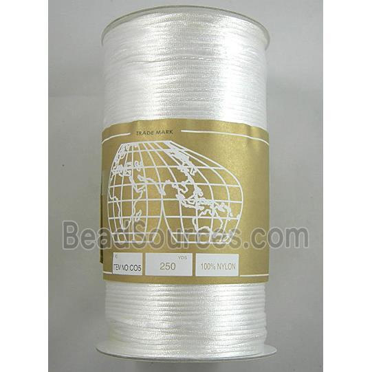 Satin Rattail Cord, white