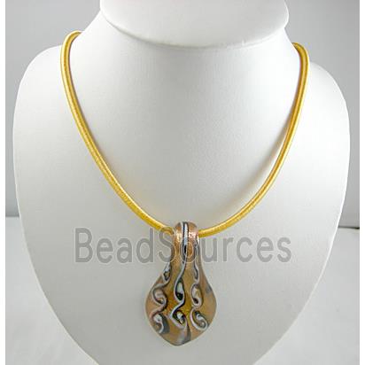 silk-braiding Rubber Necklace Cord, Gold