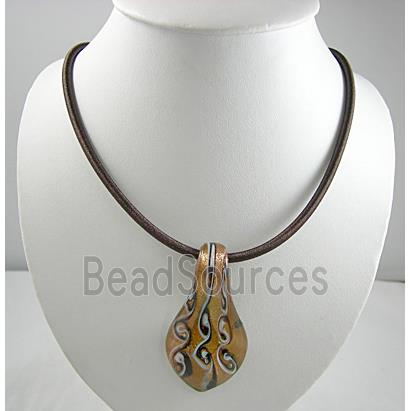 silk-braiding Rubber Necklace Cord, Deep Cofee