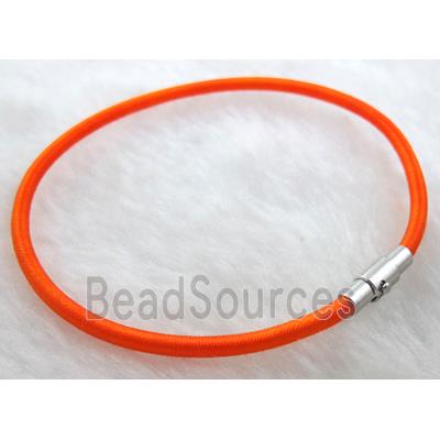 silk-braiding Rubber bracelet, magnetic clasp, orange