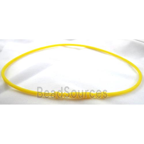 Jewelry making necklace cord, rubber, yellow