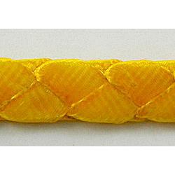 Braided Flat Waxed Cord, Yellow, Grade-A