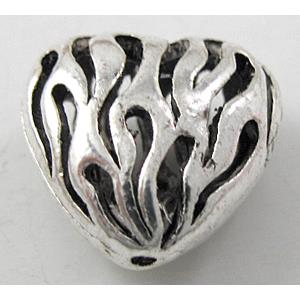 Tibetan Silver Charms heart beads