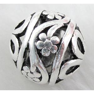 Tibetan Silver Charms Round Spacer