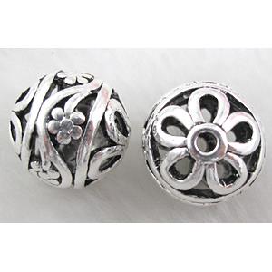 Tibetan Silver Charms Round Spacer