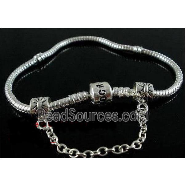 Bracelet Stopper Safety Chain, screw, Tibetan Silver connector