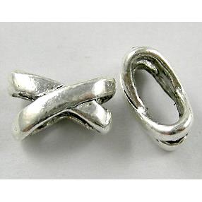 Tibetan Silver Oval spacer bead