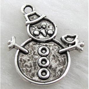 Christmas Snowman, Tibetan Silver Charm Non-Nickel