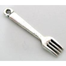 fork, Tibetan Silver Spoon Charm Non-Nickel