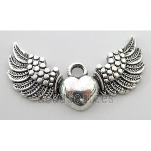 Angel wing, tibetan silver charms pendants, non-nickel