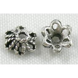 bead caps, tibetan silver, non-nickel