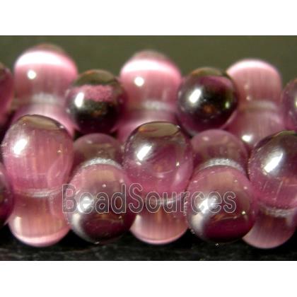 Cats eye beads, peanut, purple