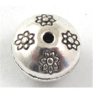 Tibetan Silver spacers beads, 11mm dia, 7mm thin