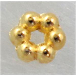 gold plated Tibetan Silver Spacer Beads, 3.5mm dia