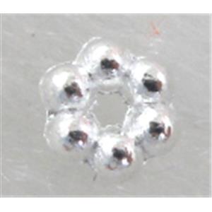 Silver plated Tibetan Silver Spacer Beads, 3.5mm dia