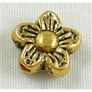Antique Gold Tibetan Silver Beads, 9mm dia
