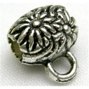 Tibetan Silver hangers, 7mm dia, 9mm length