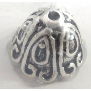 Tibetan Silver Bead-Cap Non-Nickel, caps, 12x15mm