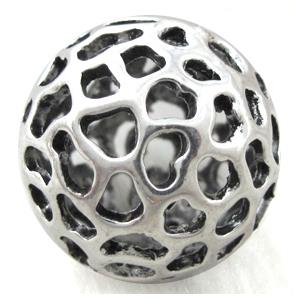 Hollow Tibetan Silver ball beads, lead free and nickel free, approx 25mm dia
