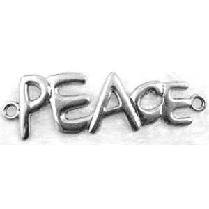 PEACE sign, Tibetan Silver Charms Non-Nickel, 70x22mm