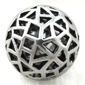 Hollow Tibetan Silver beads ball, lead free and nickel free, approx 25mm dia