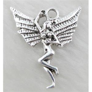 Angel girl, Tibetan Silver pendants Non-Nickel, 27x25mm