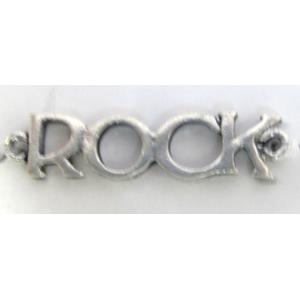 Tibetan Silver rock connector non-nickel, 31.5x7.3mm