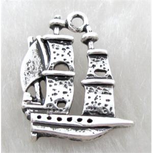 Tibetan Silver Non-Nickel, sailboat, 16x22mm