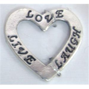 Tibetan Silver heart ring, Lead free and nickel Free, 23x21mm
