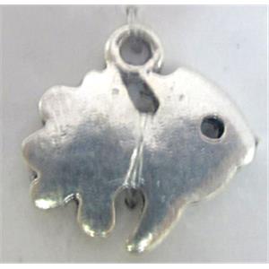 Tibetan Silver zinc fish pendants, Lead free and nickel Free, 15x15mm