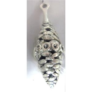 Tibetan Silver pendants, Non-Nickel, 40x14mm