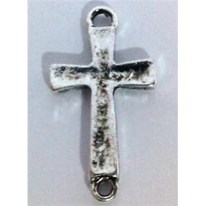 cross connector, tibetan silver Non-nickel, 14x20mm